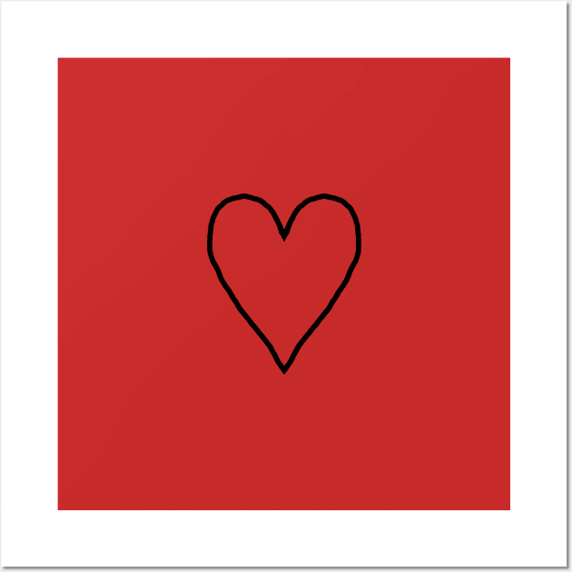 Small Black Heart Line Drawing Wall Art by ellenhenryart